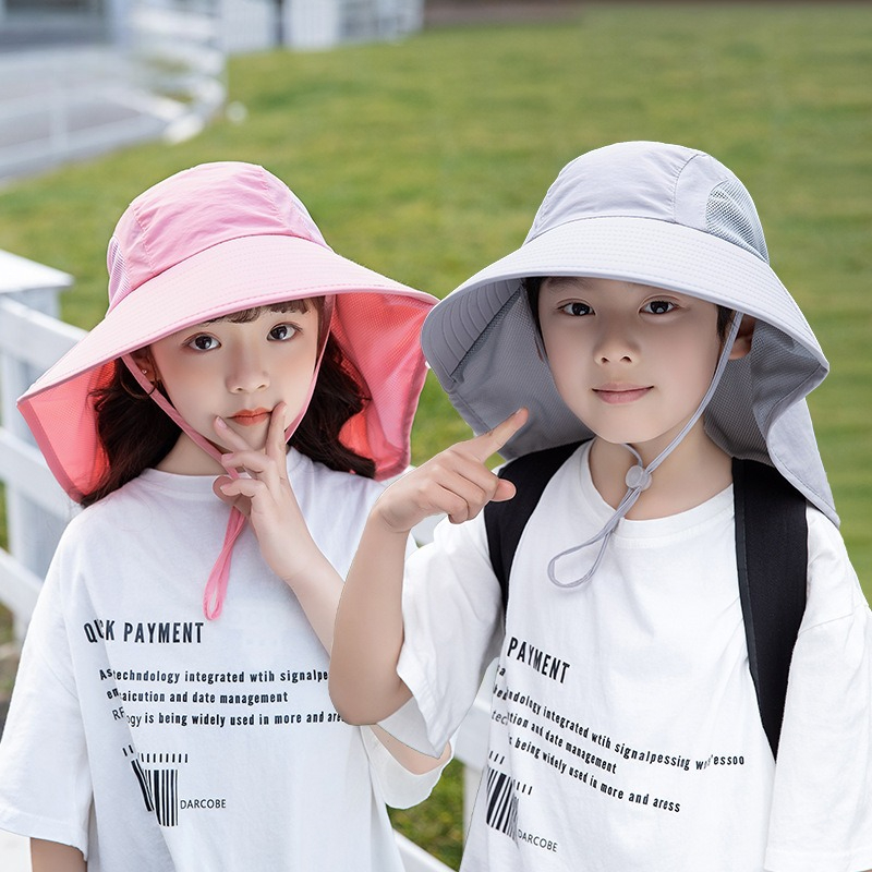 Fishing Equipment Kids - 목 플랩이있는 어린이 태양 모자 UV