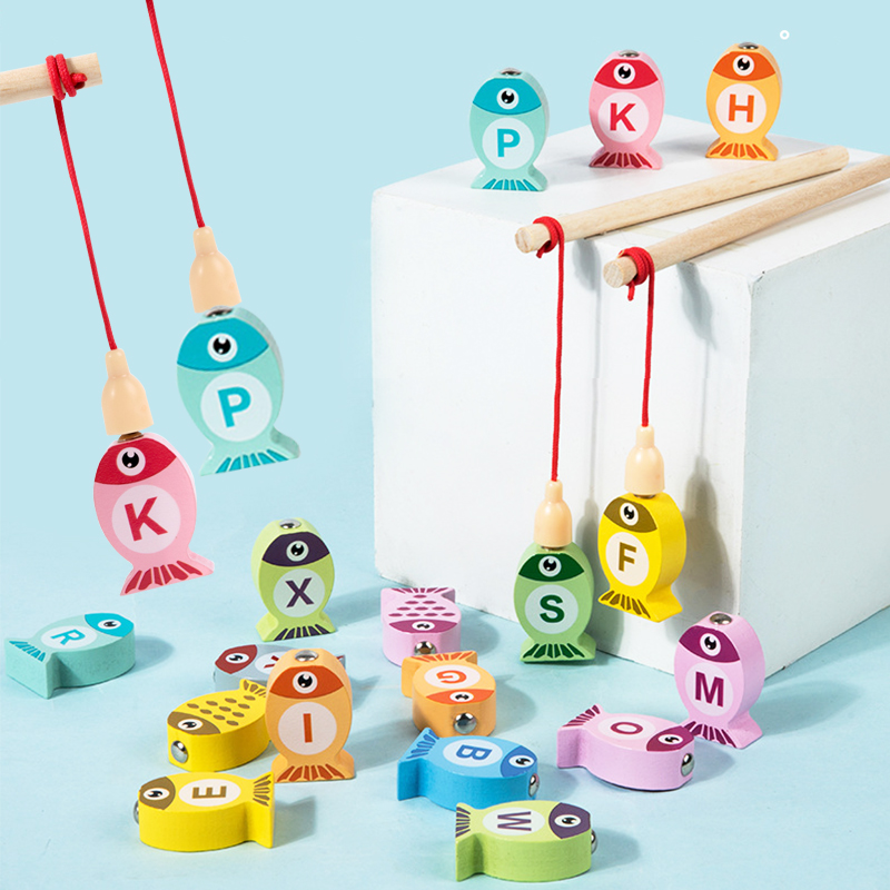 어린이 나무 낚시 게임 장난감 선물 조기 교육 알파벳  - Fishing Equipment Kids 리뷰 및 가격