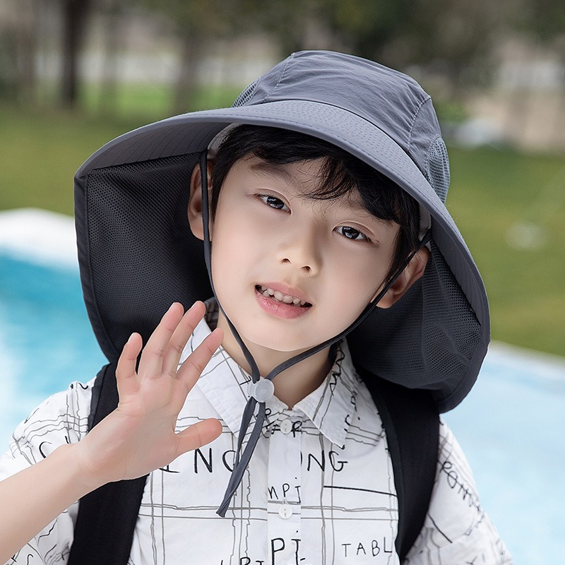 목 플랩이있는 어린이 태양 모자 UV 보호 여름 유아  - Fishing Equipment Kids 리뷰 및 가격