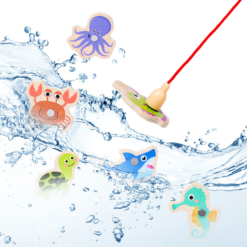 어린이를위한 나무 자석 낚시 장난감 해양 생물 인식 물 - Fishing Equipment Kids 리뷰 및 가격
