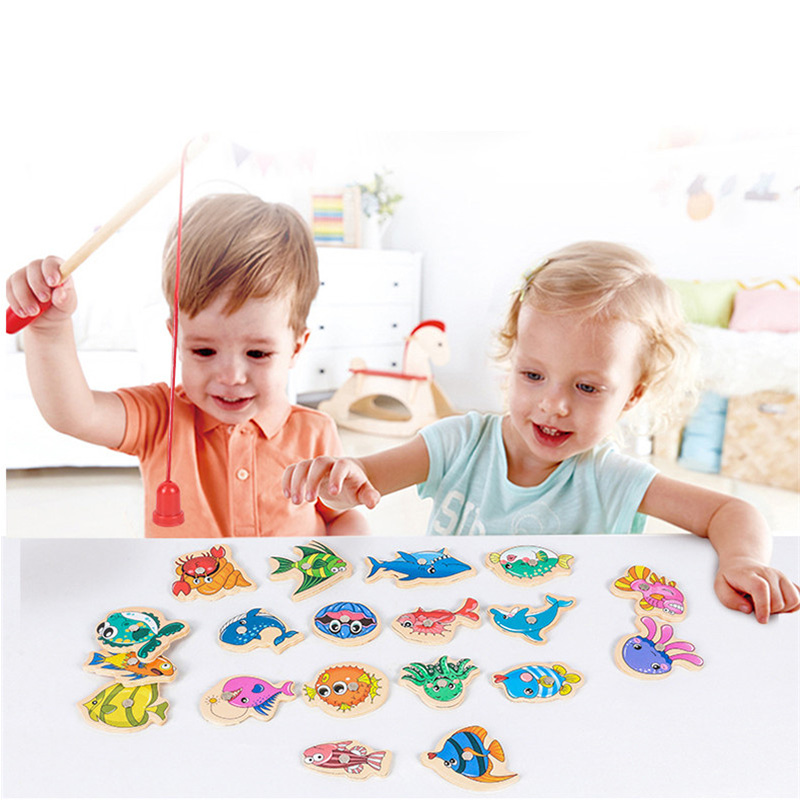 어린이를위한 자기 낚시 장난감 게임 세트 몬테소리 나무 - Fishing Equipment Kids 리뷰 및 가격